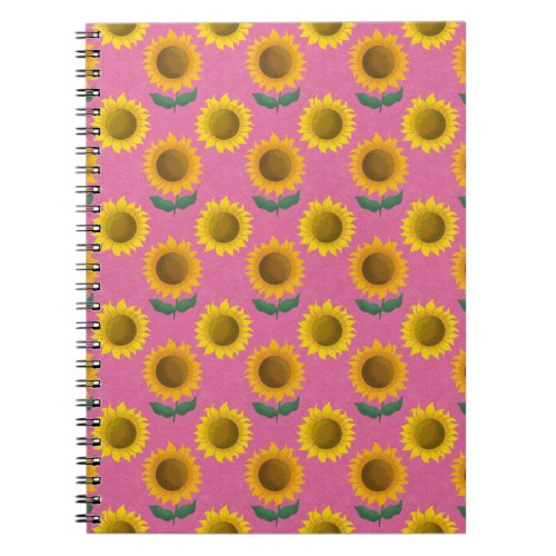 Sunny sunflower _ pink notebook