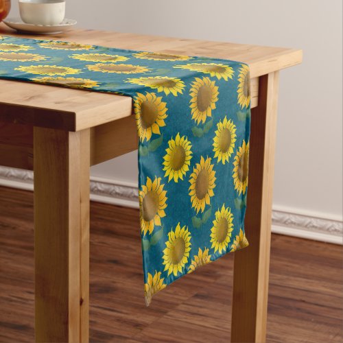 Sunny sunflower short table runner