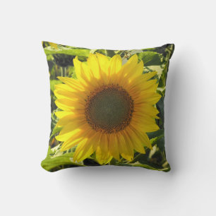 Sunny Sunflower Throw Pillow