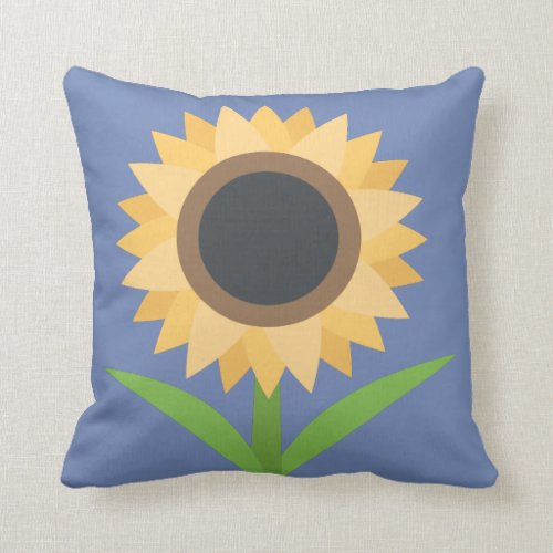 Sunny Sunflower Throw Pillow