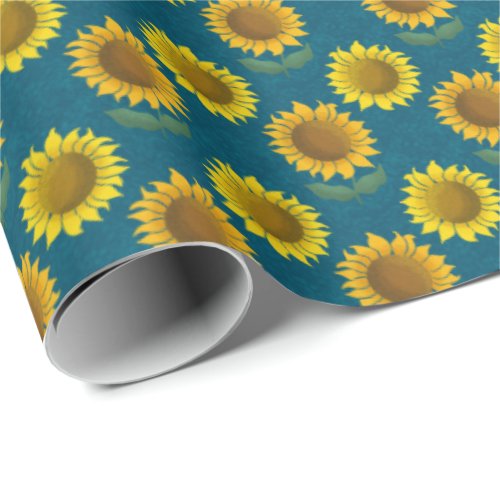 Sunny sunflower wrapping paper