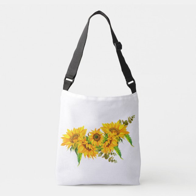 Sunny Sunflowers Crossbody Bag (Front)