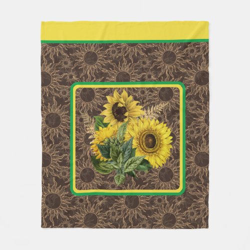 Sunny Sunflowers Fleece Blanket