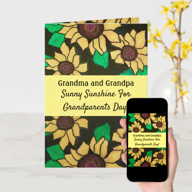 Sunny Sunflowers Happy Grandparents Day Card | Zazzle