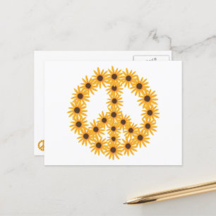 Sunny Sunflowers Peace Sign Postcards