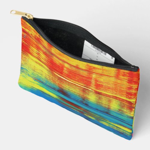 Sunny Sunset Colorful Abstract Art Accessory Pouch