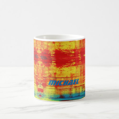Sunny Sunset Colorful Abstract Art Personalized Coffee Mug