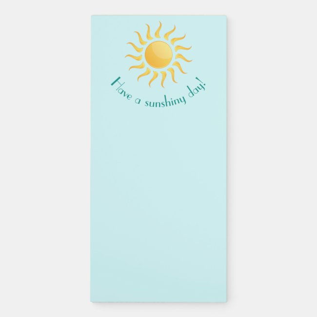 Sunny Sunshine Design Fridge Notepad