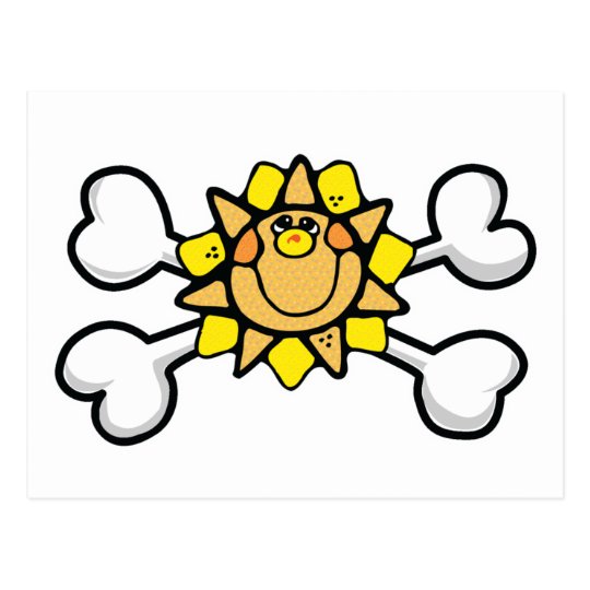 Sunny Sunshine Skull and Crossbones Postcard