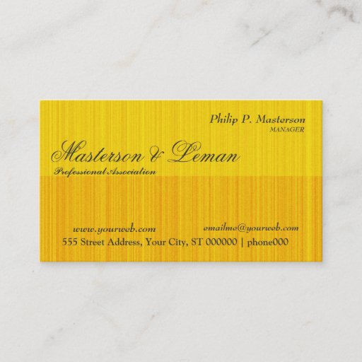 Customizable Male SunshineTextured Gold Monogram  Designs Business Cards