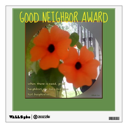 Sunny Susy Good Neighbor Award Wall Decal
