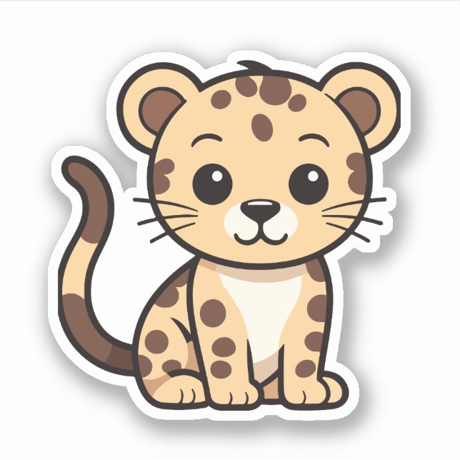 Sunny The Baby Cheetah Sticker (Front)