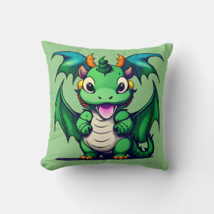 Sunny The Friendly Dragon Throw Pillow
