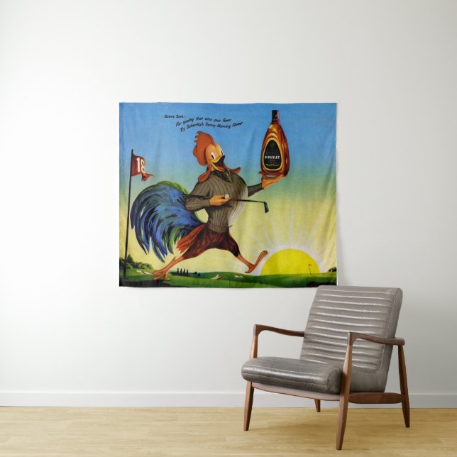 Sunny the Schenley Bourbon rooster Tapestry (In Situ (Horizontal))