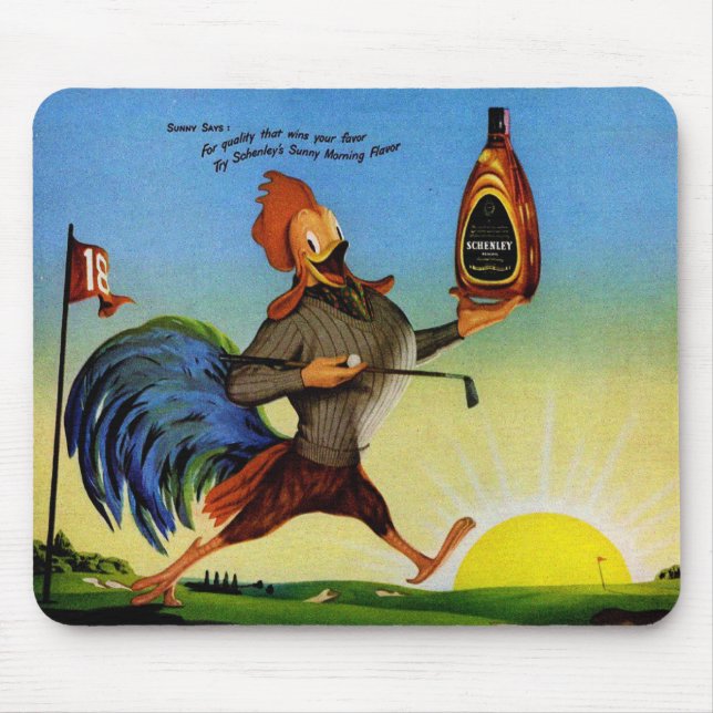 Sunny the Schenley rooster on the golf course Mouse Pad (Front)