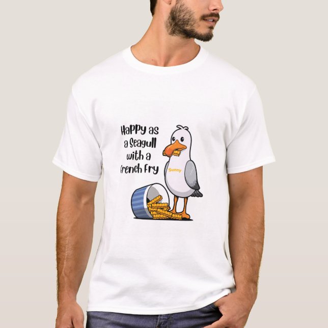 Sunny the Seagull with French Fries T-Shirt (Front)
