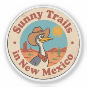 Sunny Trails_ New Mexico Desert Artwork Sticker