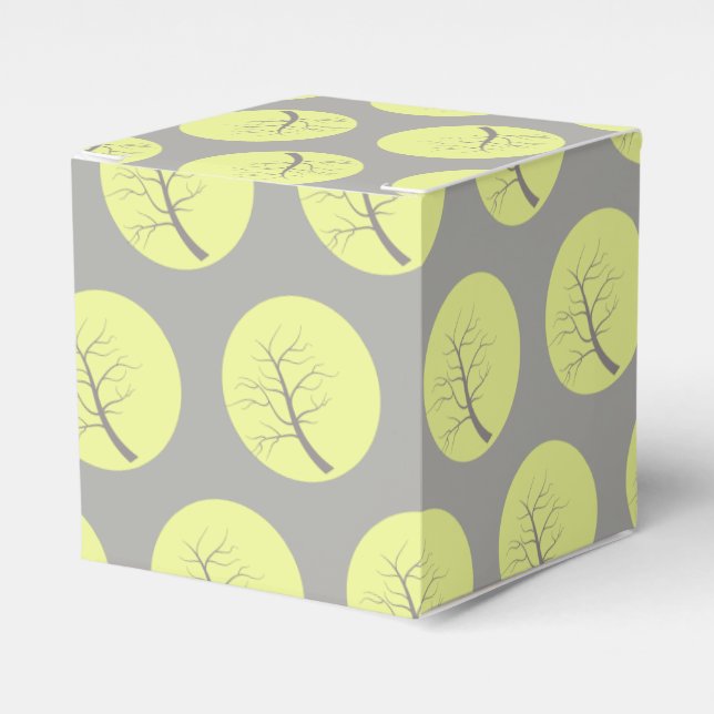 Sunny Tree Circles Pattern Favor Gift Box (Front Side)