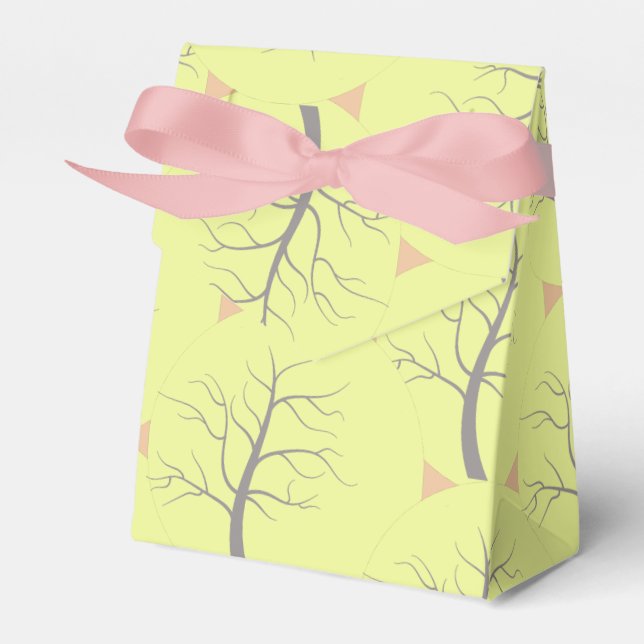 Sunny Tree Circles Pattern Favor Gift Box (Front Side)