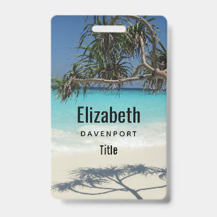 Sunny Tropical Beach Ocean Paradise Badge