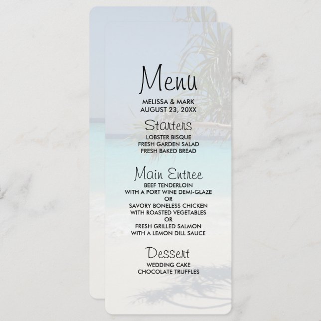 Sunny Tropical Beach Ocean Paradise Invitation (Front/Back)