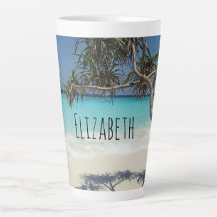 Sunny Tropical Beach Ocean Paradise Latte Mug