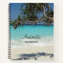 Sunny Tropical Beach Ocean Paradise Notebook