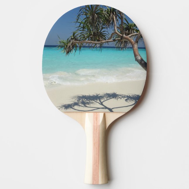 Sunny Tropical Beach Ocean Paradise Ping Pong Paddle (Front)