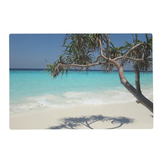Sunny Tropical Beach Ocean Paradise Placemat (Front)