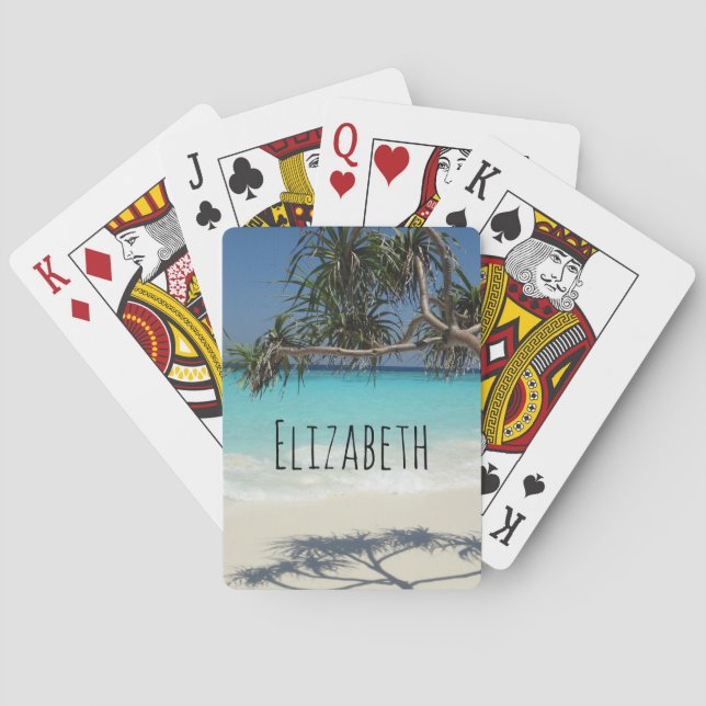 Sunny Tropical Beach Ocean Paradise Poker Cards (Back)