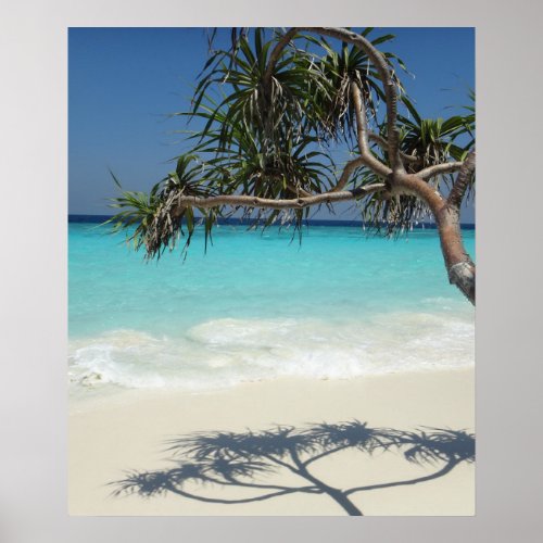 Sunny Tropical Beach Ocean Paradise Poster