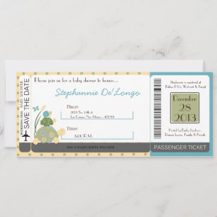 Sunny Turtle Sea Life Snail Baby Shower Invitation