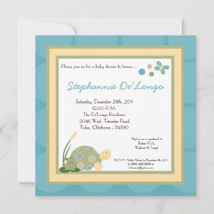 Sunny Turtle Sea Life Snail Baby Shower Invitation