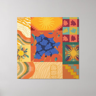 Sunny Vibes Patchwork Canvas Print