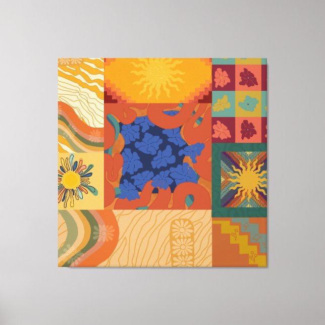 Sunny Vibes Patchwork Canvas Print (Front)