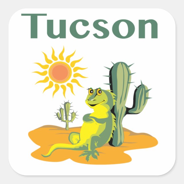 Sunny Vibes Tucson Square Sticker (Front)