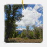 Sunny View of Grand Teton Mountain Ceramic Ornament