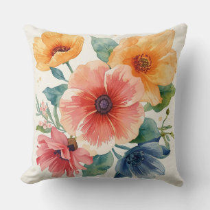 Sunny Vintage Sunflowers Throw Pillow