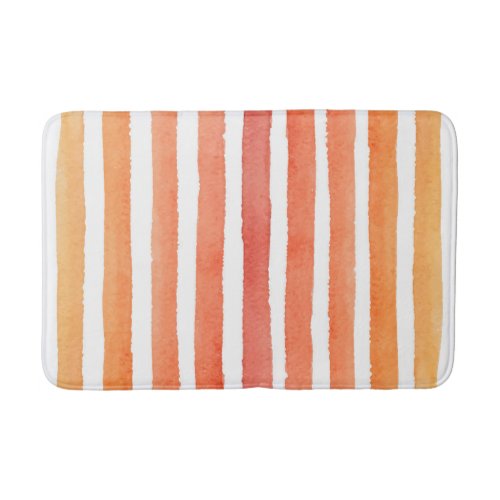 Sunny Watercolor Stripe Pattern Bath Mat