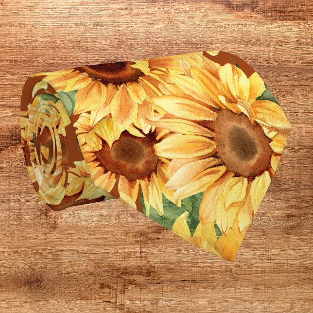 Sunny Watercolor Yellow Sunflower Neck Tie (Creator Uploaded)