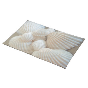 Sunny White Seashells, Summer Beach Exotic Placemat