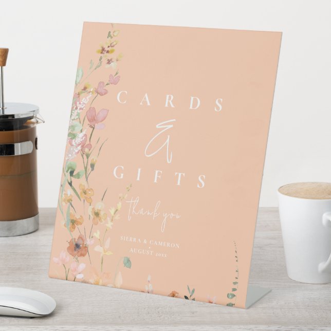Sunny Wildflower Cards and Gifts Apricot ID1023 Pedestal Sign (In SItu)