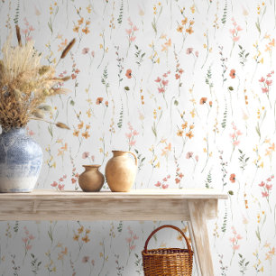 Sunny Wildflower Pattern Peach ID1023 Wallpaper