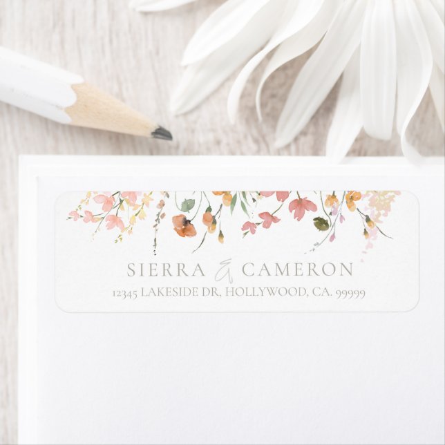 Sunny Wildflower Wedding Border ID1023 Label (Insitu)