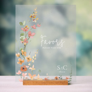 Sunny Wildflower Wedding Favors Gradient ID1023 Acrylic Sign