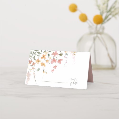 Sunny Wildflower Wedding Pink ID1023 Place Card