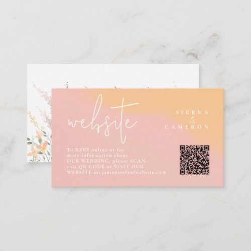 Sunny Wildflower Wedding Website Gradient ID1023 Enclosure Card