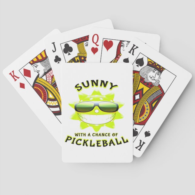 Sunny With a Chance of PickleBall Poker Cards (Back)