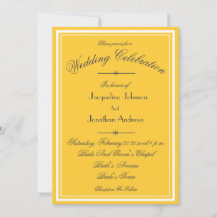 Sunny Yellow All In One RSVP Email Website Wedding Invitation