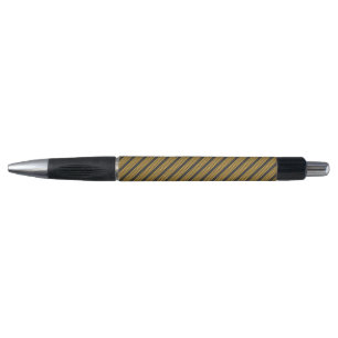 Sunny yellow and charcoal five stripe pattern pen